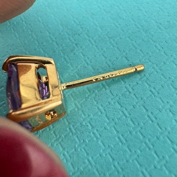 RARE Tiffany & Co. Amethyst Sparkler Earrings 18k Rose Gold πβ¨ - Picture 7 of 7